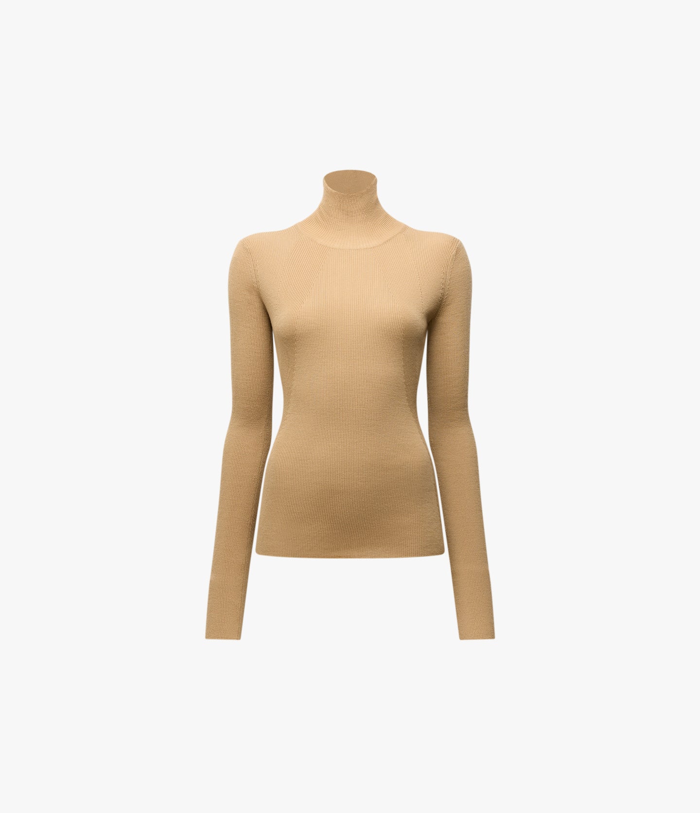 Rib Knitwear Turtleneck | Camel