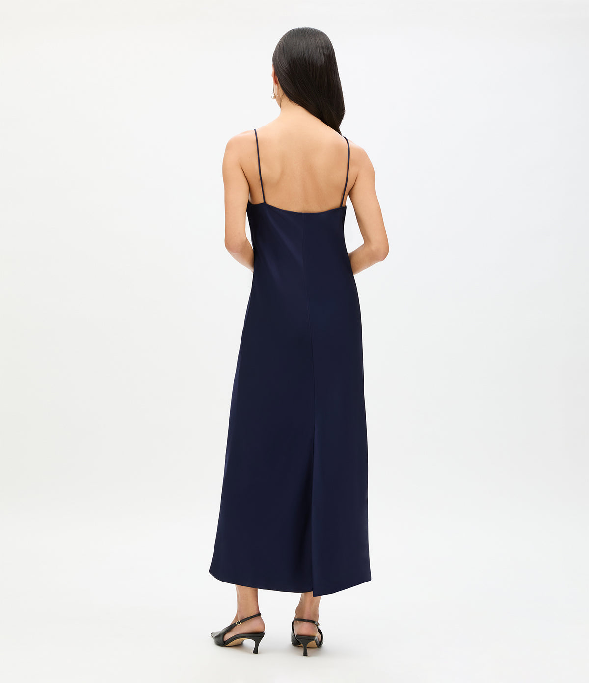 Another Tomorrow Satin Gown in Indigo – Satin Women's Dress