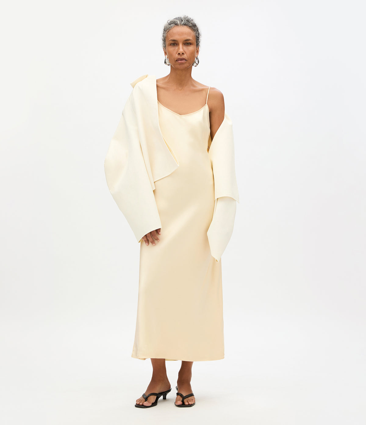 Another Tomorrow Satin Gown in Butter – Satin Women's Dress
