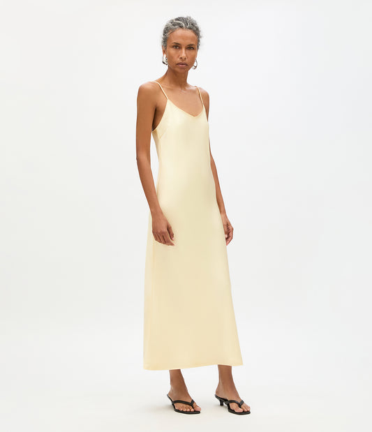 Another Tomorrow Satin Gown in Butter – Satin Women's Dress