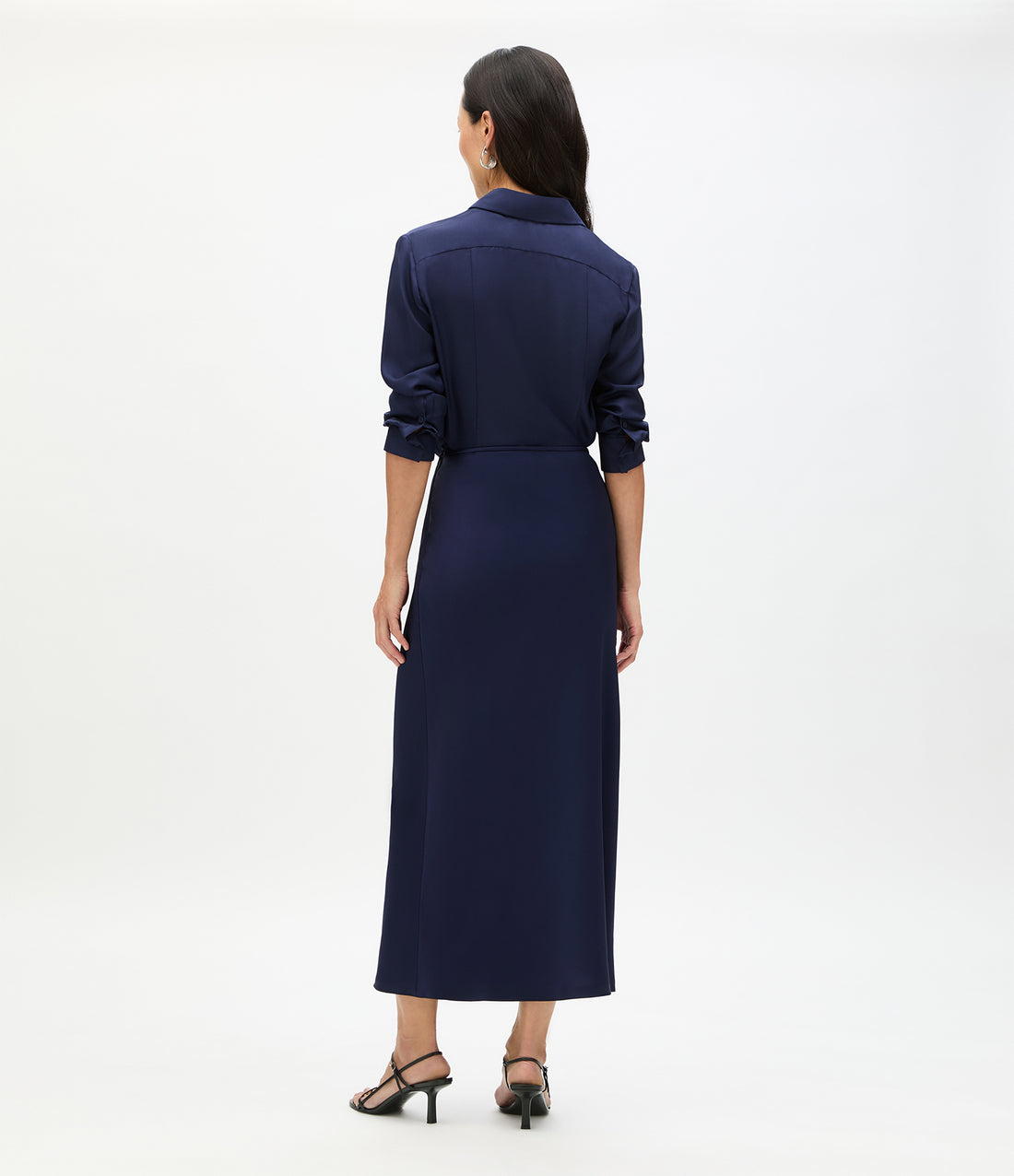 Satin Skirt | Indigo