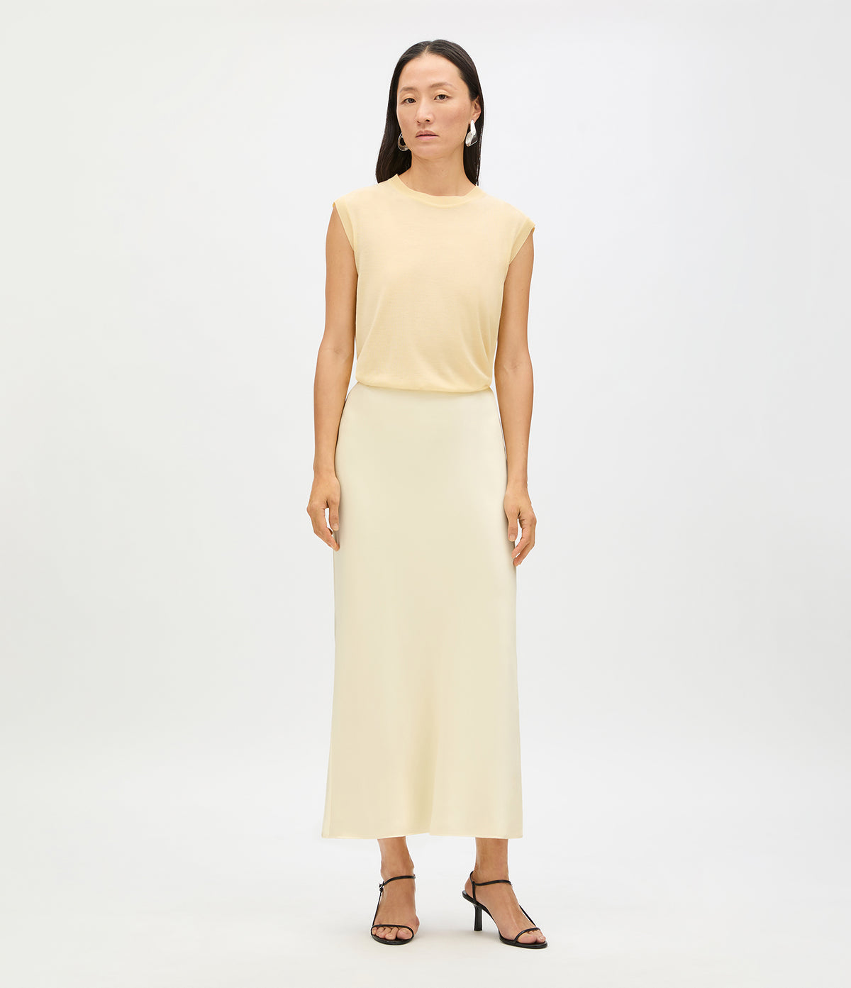 Another Tomorrow Satin Skirt in Butter – Satin Women's Skirt