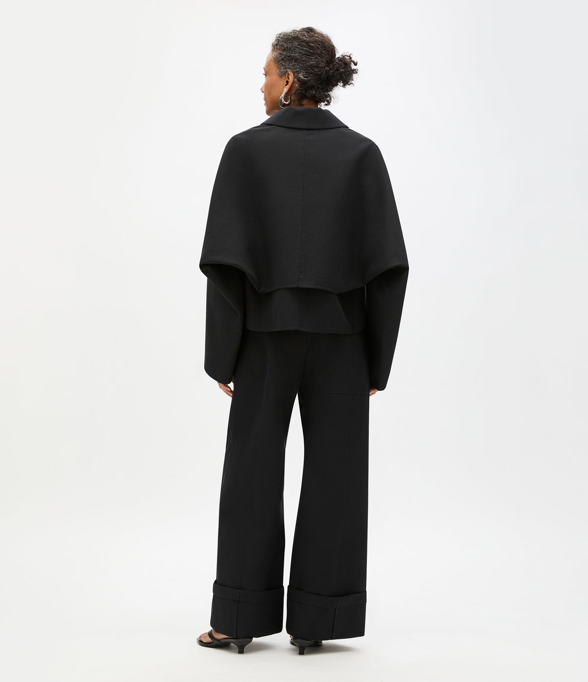 Another Tomorrow Short Mac Blouson in Black – Cotton Women's Outerwear