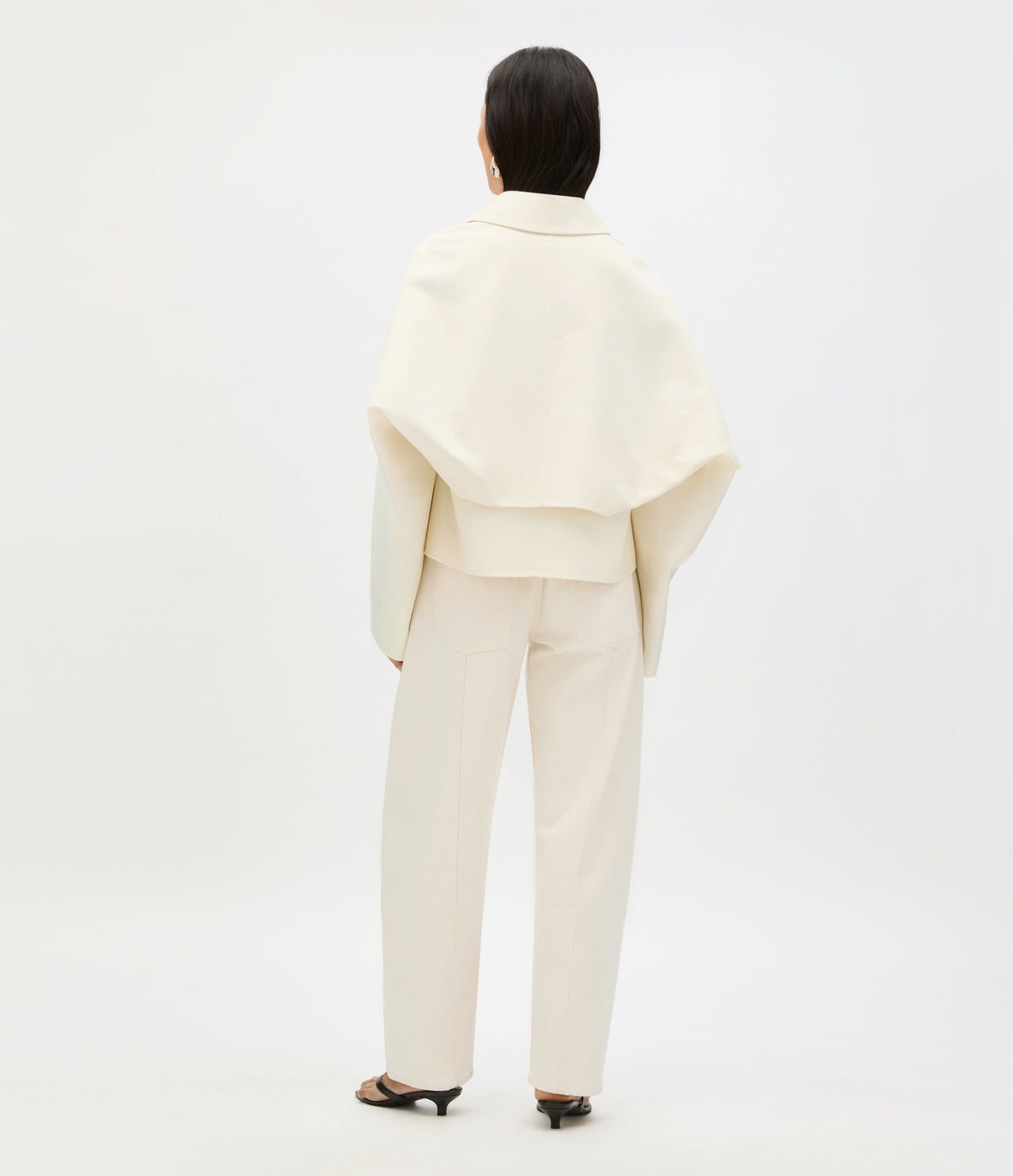 Another Tomorrow Short Mac Blouson in Cream – Cotton Women's Outerwear
