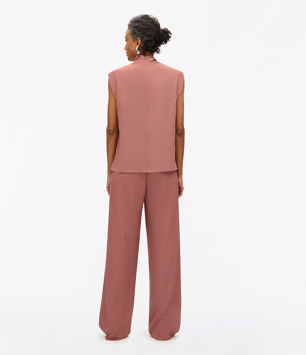 Another Tomorrow Silk Draped Top in Canyon – Silk Women's Top