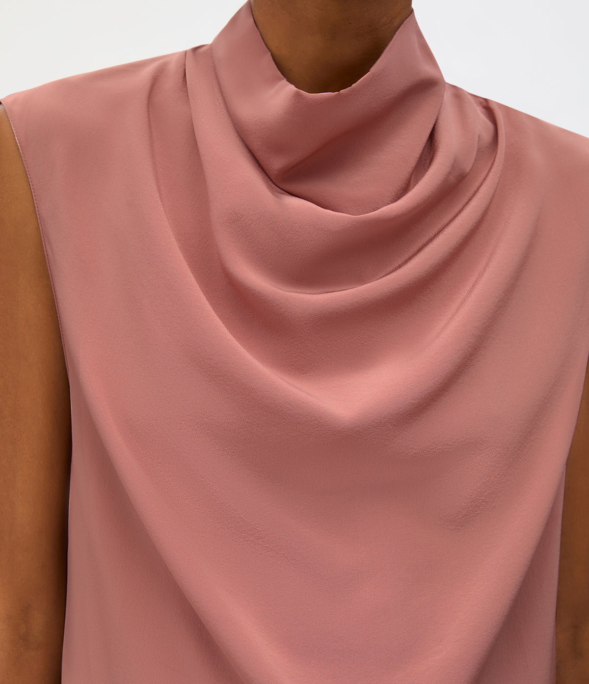 Another Tomorrow Silk Draped Top in Canyon – Silk Women's Top