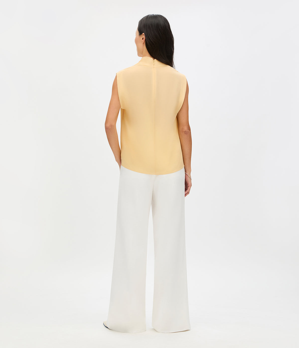 Another Tomorrow Silk Draped Top in Butter – Silk Women's Top