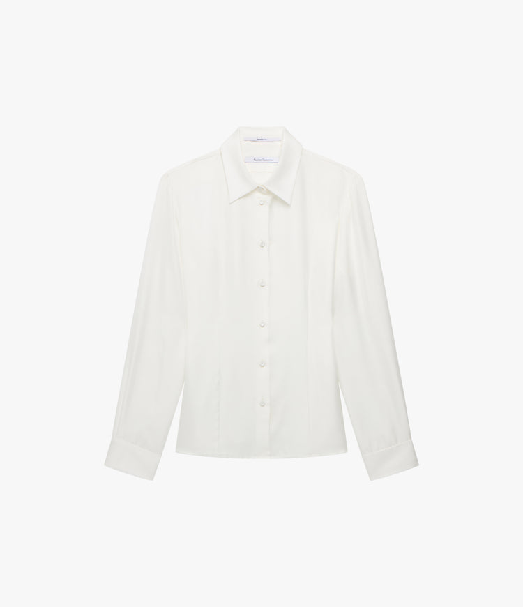 Silk Fitted Blouse | Off White