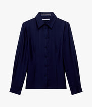 Silk Fitted Blouse | Indigo
