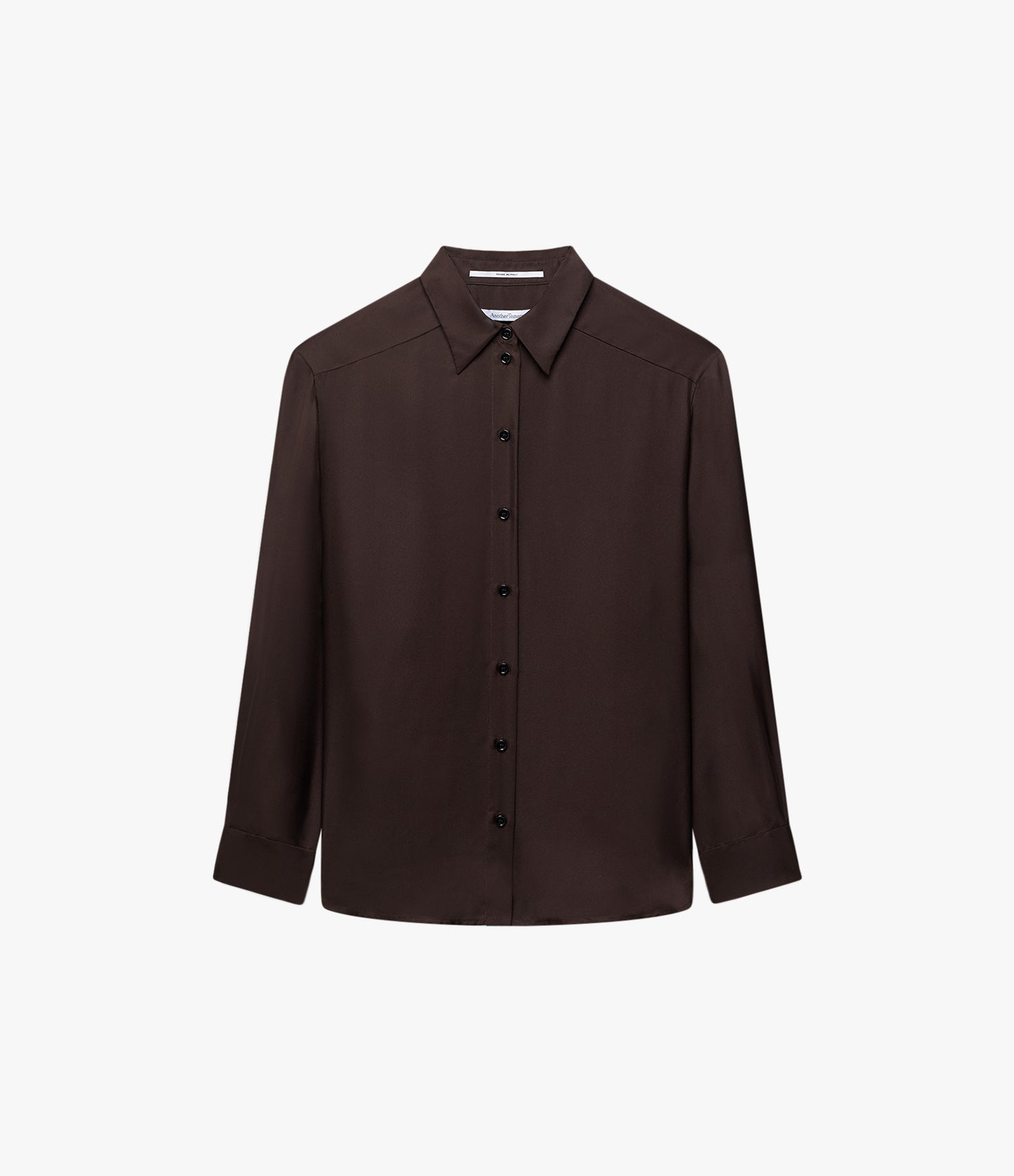 Silk Pleat Back Shirt | Chocolate