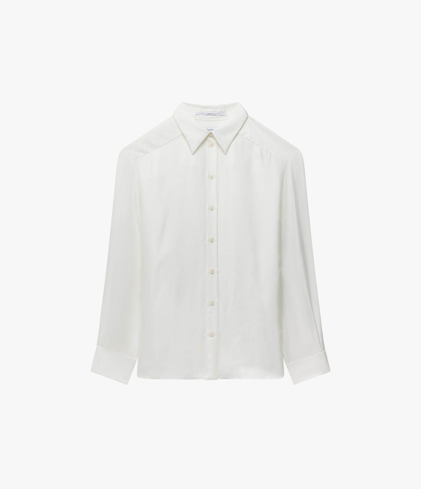Silk Pleat Back Shirt | Off White