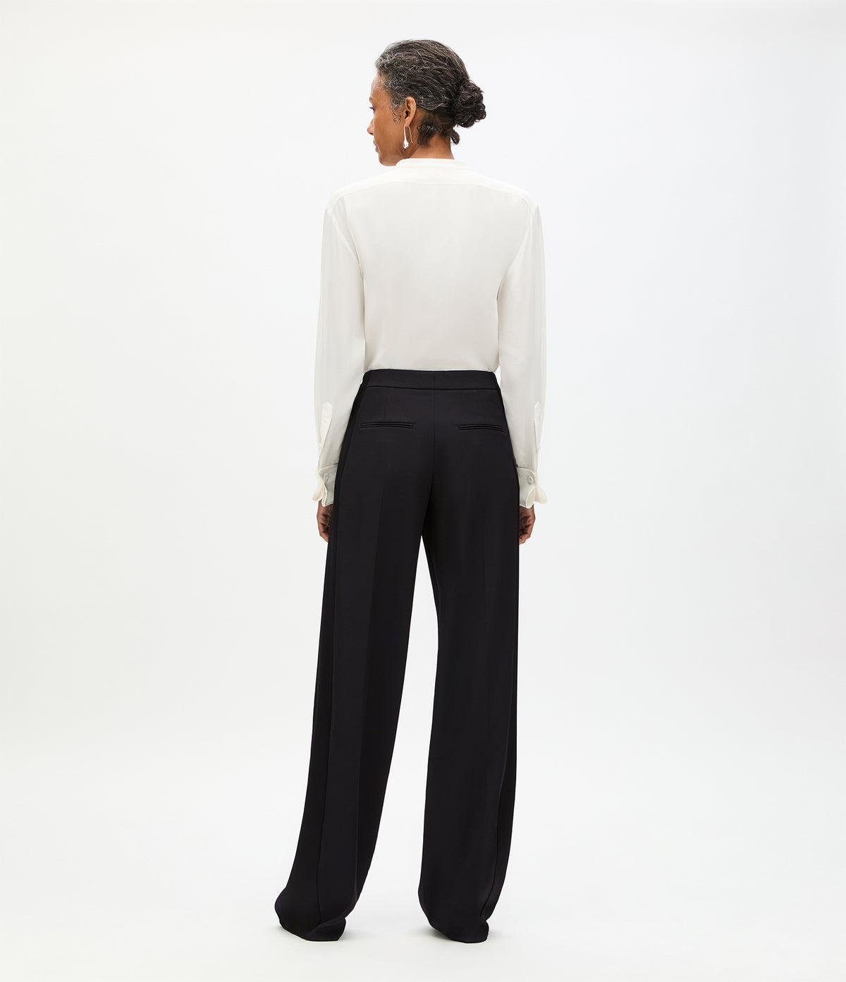 Another Tomorrow Tuxedo Trouser in Black – Wool Women's Trousers