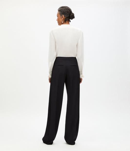 Another Tomorrow Tuxedo Trouser in Black – Wool Women's Trousers