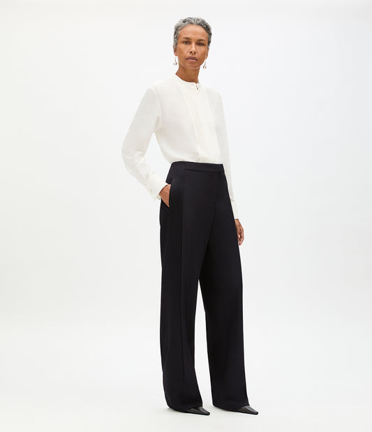 Another Tomorrow Tuxedo Trouser in Black – Wool Women's Trousers