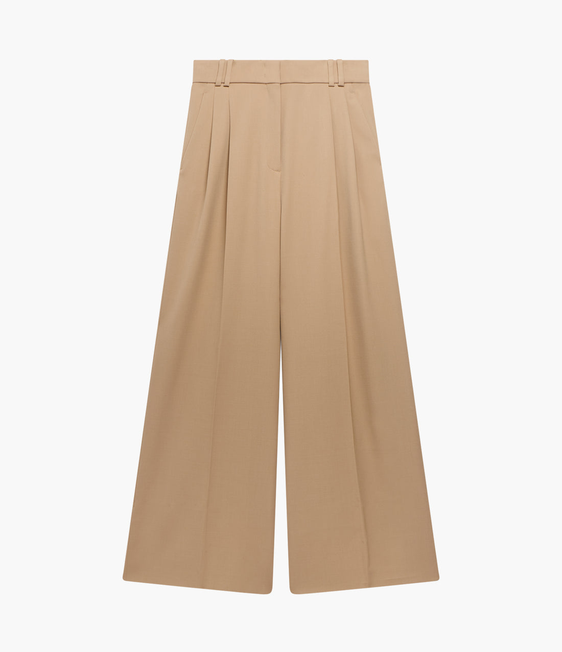 Twill Pleated Trouser | Camel