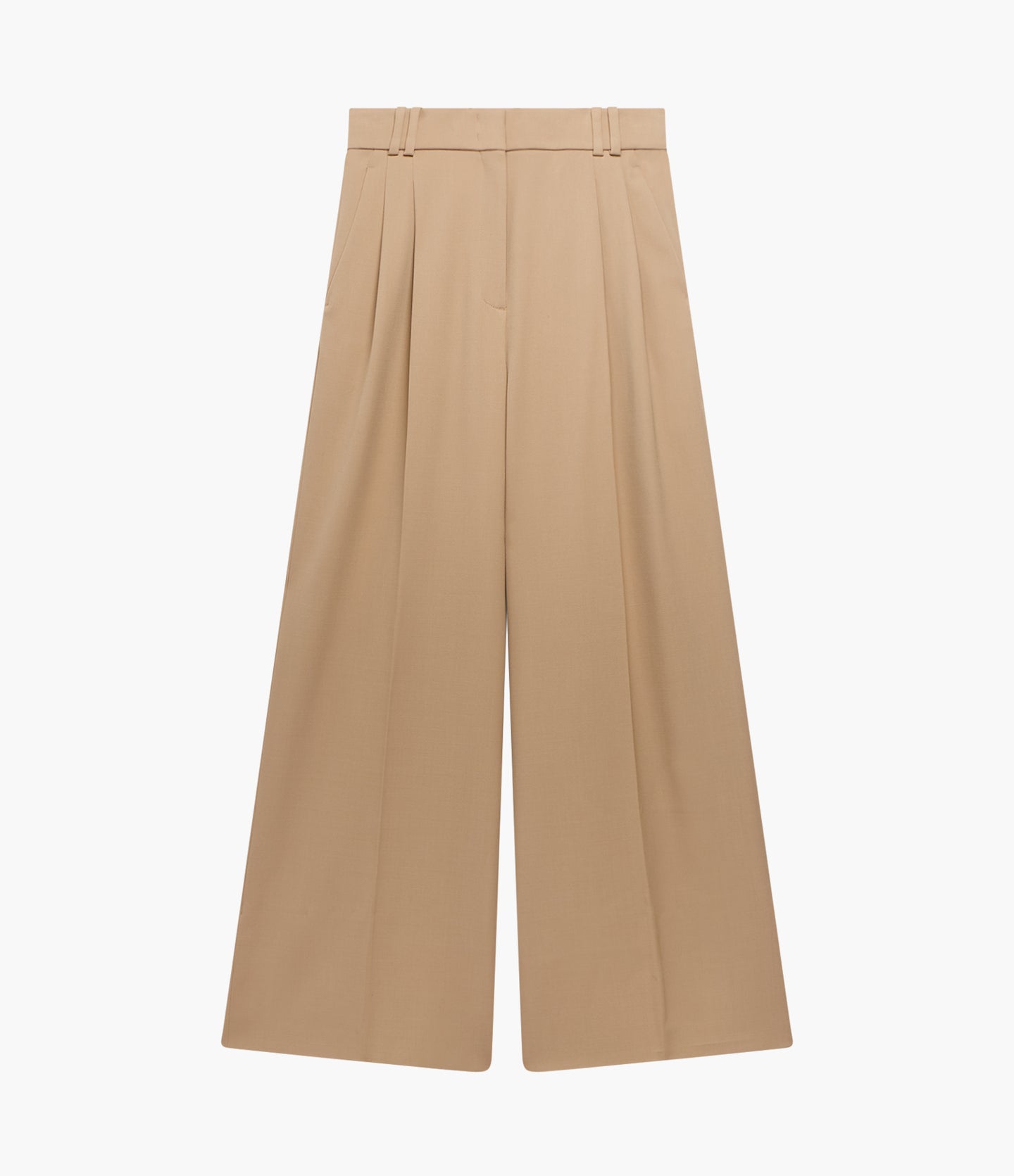 Twill Pleated Trouser | Camel