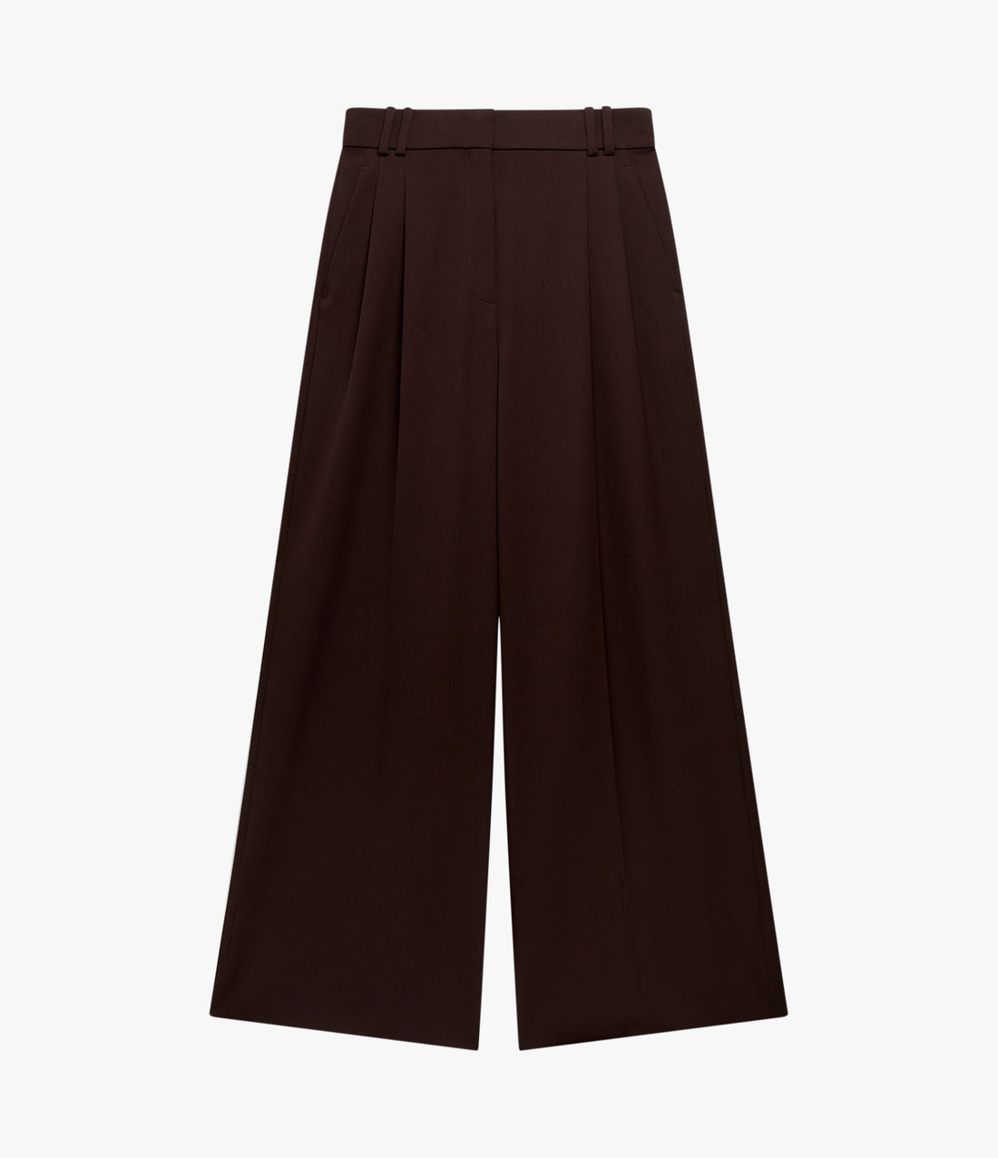 Twill Pleated Trouser | Dark Chocolate