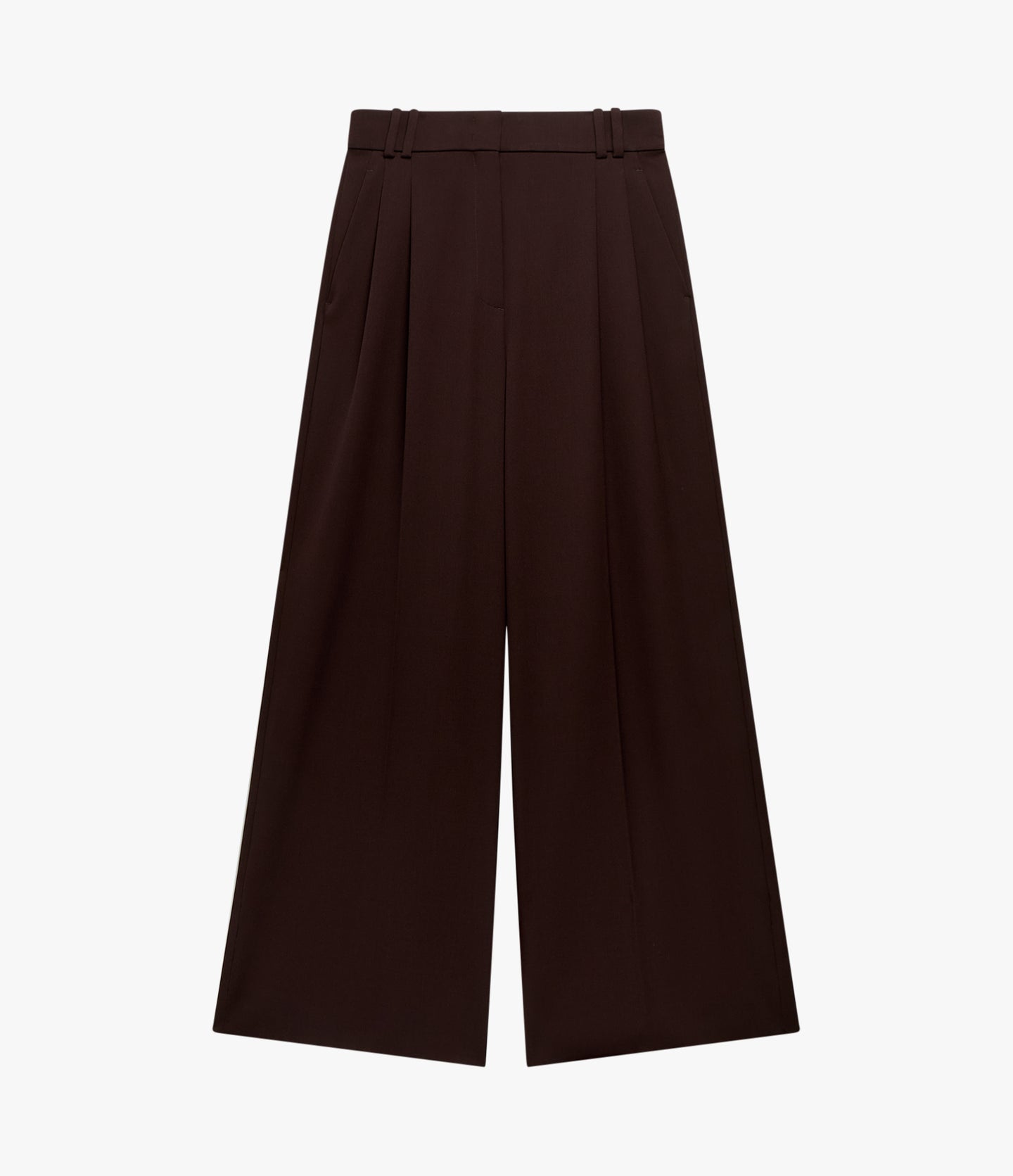 Twill Pleated Trouser | Dark Chocolate