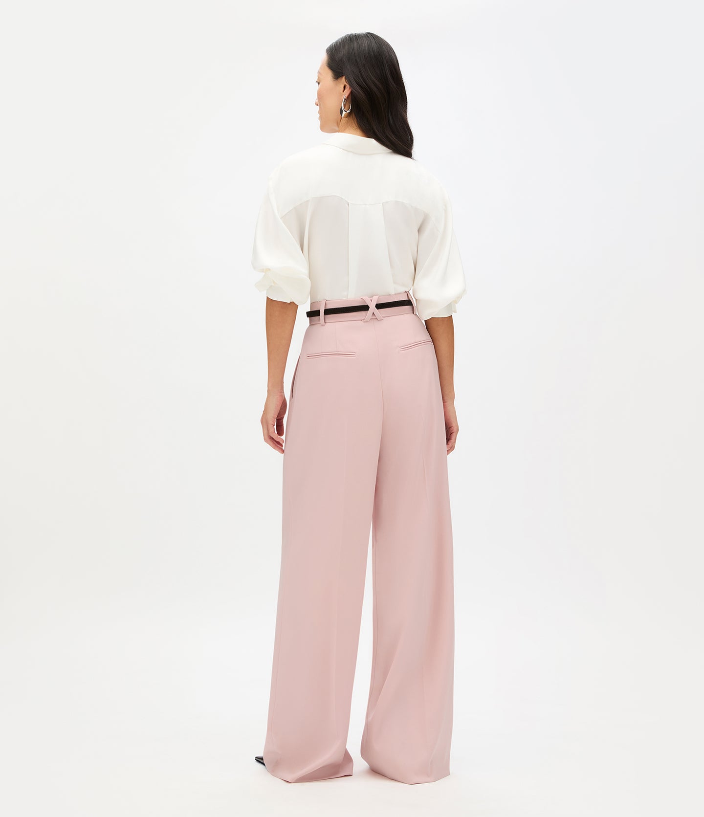 Twill Pleated Trouser | Lotus Pink