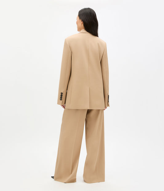 Another Tomorrow Wool Tailored Jacket in Camel – Wool Women's Jacket