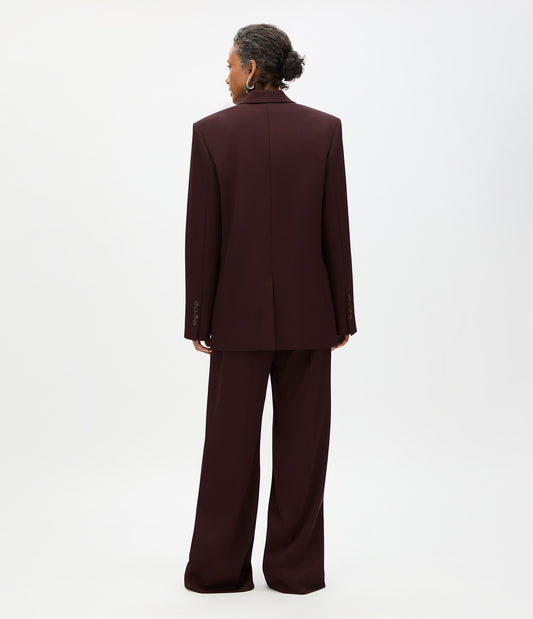 Another Tomorrow Wool Tailored Jacket in Dark Chocolate – Wool Women's Jacket