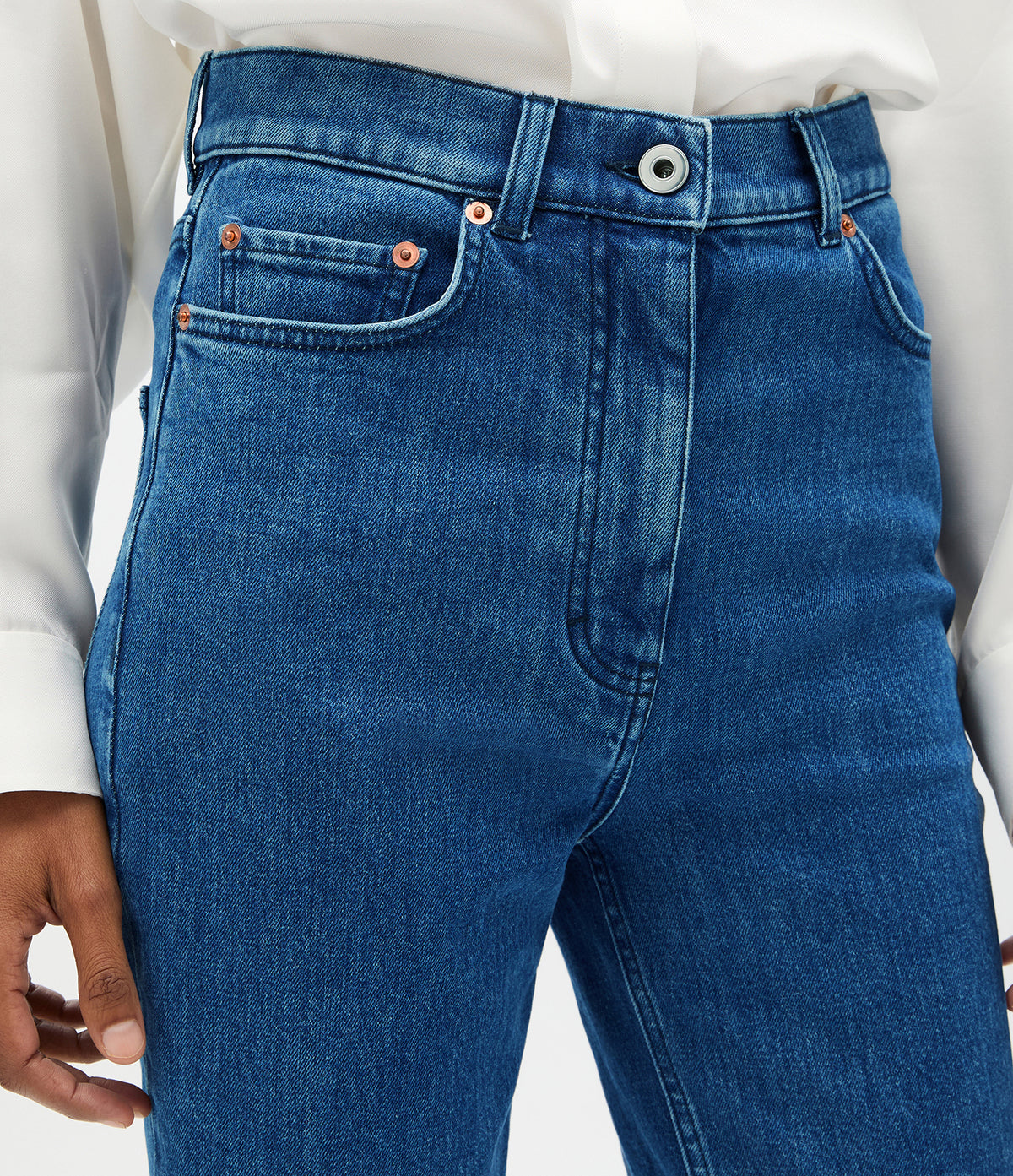 Another Tomorrow Slim Denim Pant in Rinsed – Denim Women's Trousers