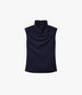 Silk Draped Top | Indigo