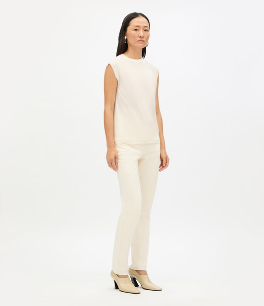 Another Tomorrow Featherweight Shell in Off White – Wool Women's Top