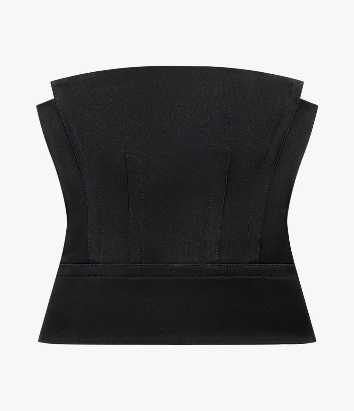Another Tomorrow Architectural Bustier in Black – Satin Women's Top