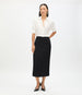 Another Tomorrow Architectural Skirt in Black – Satin Women's Skirt