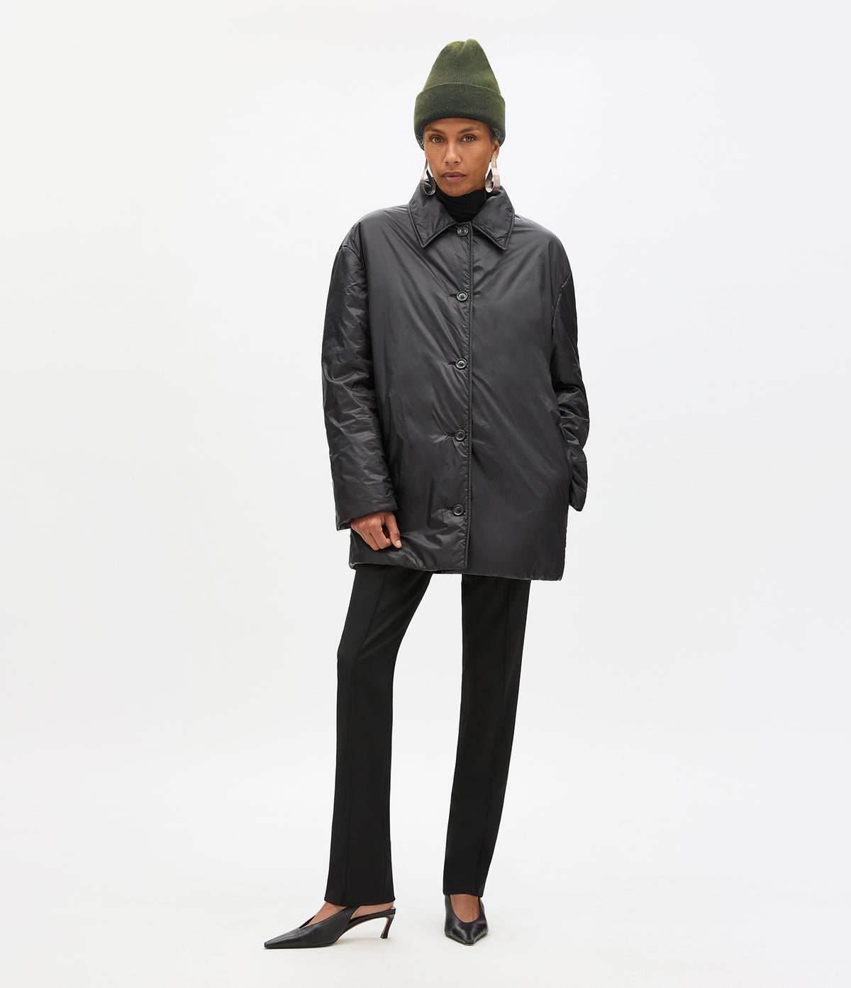 Another Tomorrow Cashmere Beanie in Moss – Cashmere