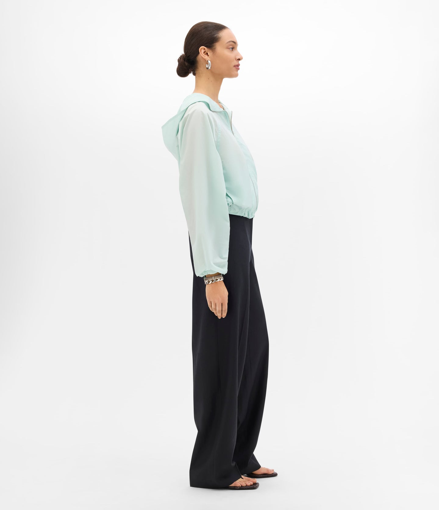 Recycled Nylon Short Blouson | Aquamarine