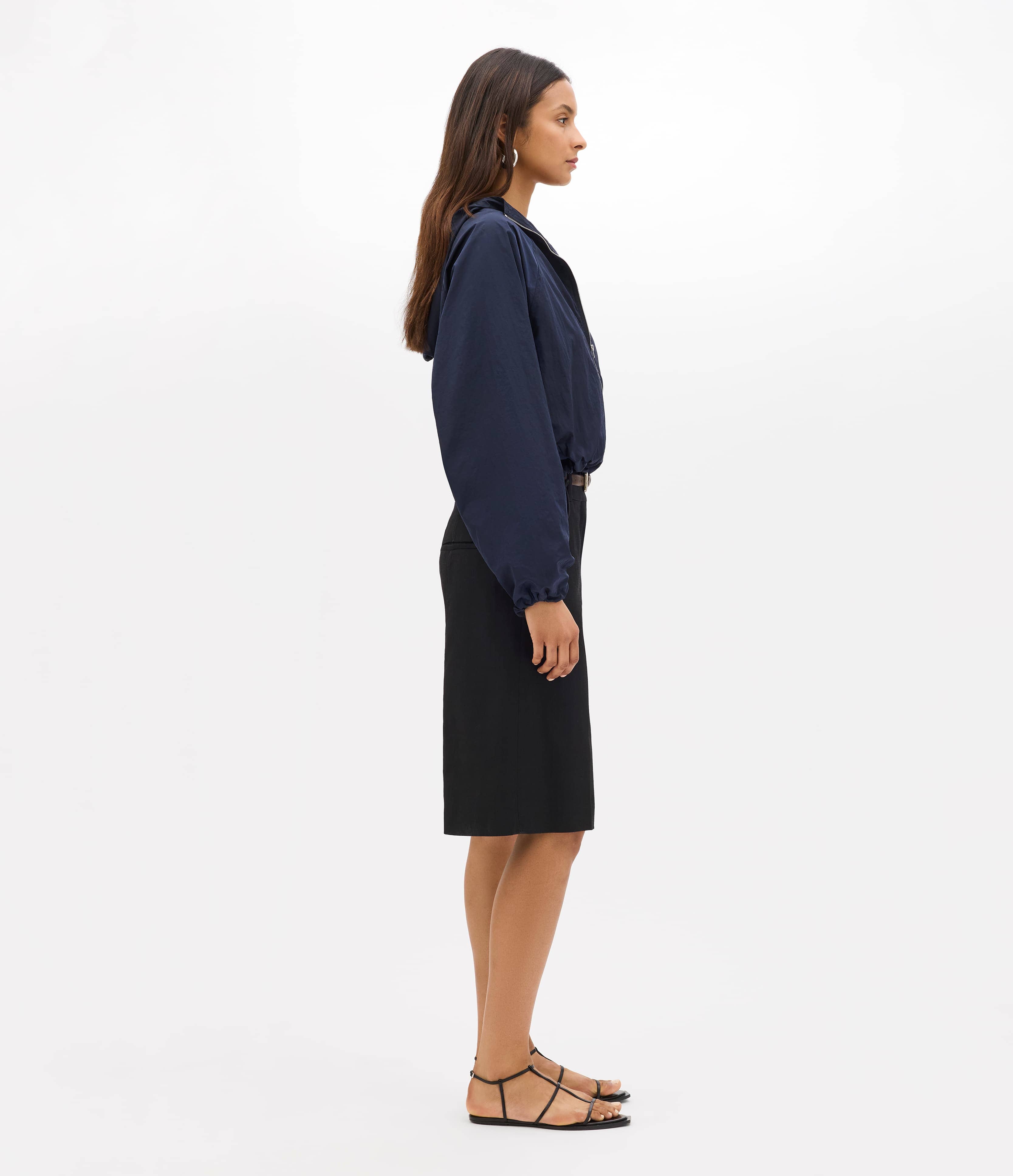 Recycled Nylon Short Blouson | Navy – Another Tomorrow