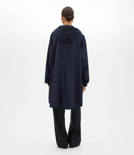 Another Tomorrow Recycled Nylon Anorak in Navy – Nylon Women's Outerwear