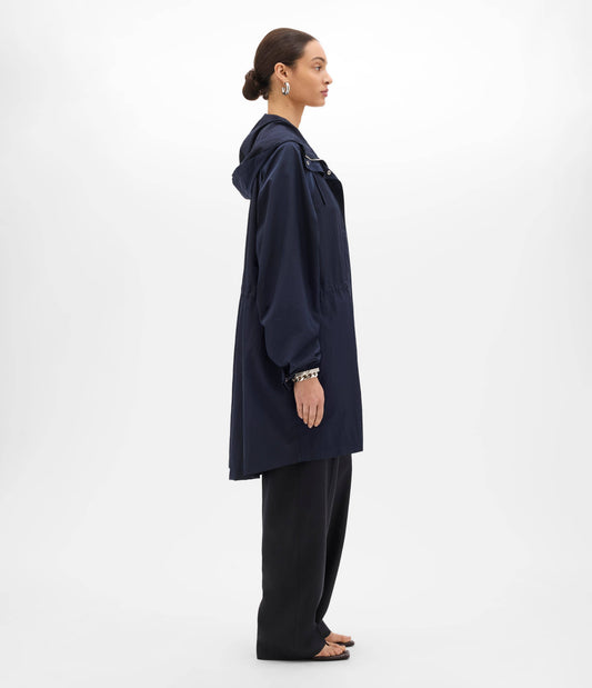 Another Tomorrow Recycled Nylon Anorak in Navy – Nylon Women's Outerwear