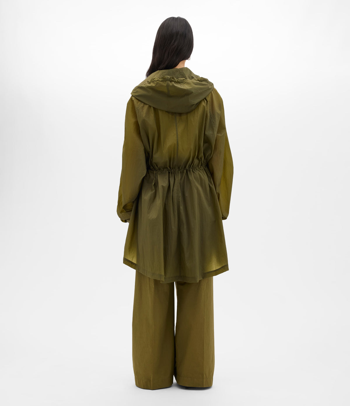 Another Tomorrow Recycled Nylon Anorak in Olive – Nylon Women's Outerwear