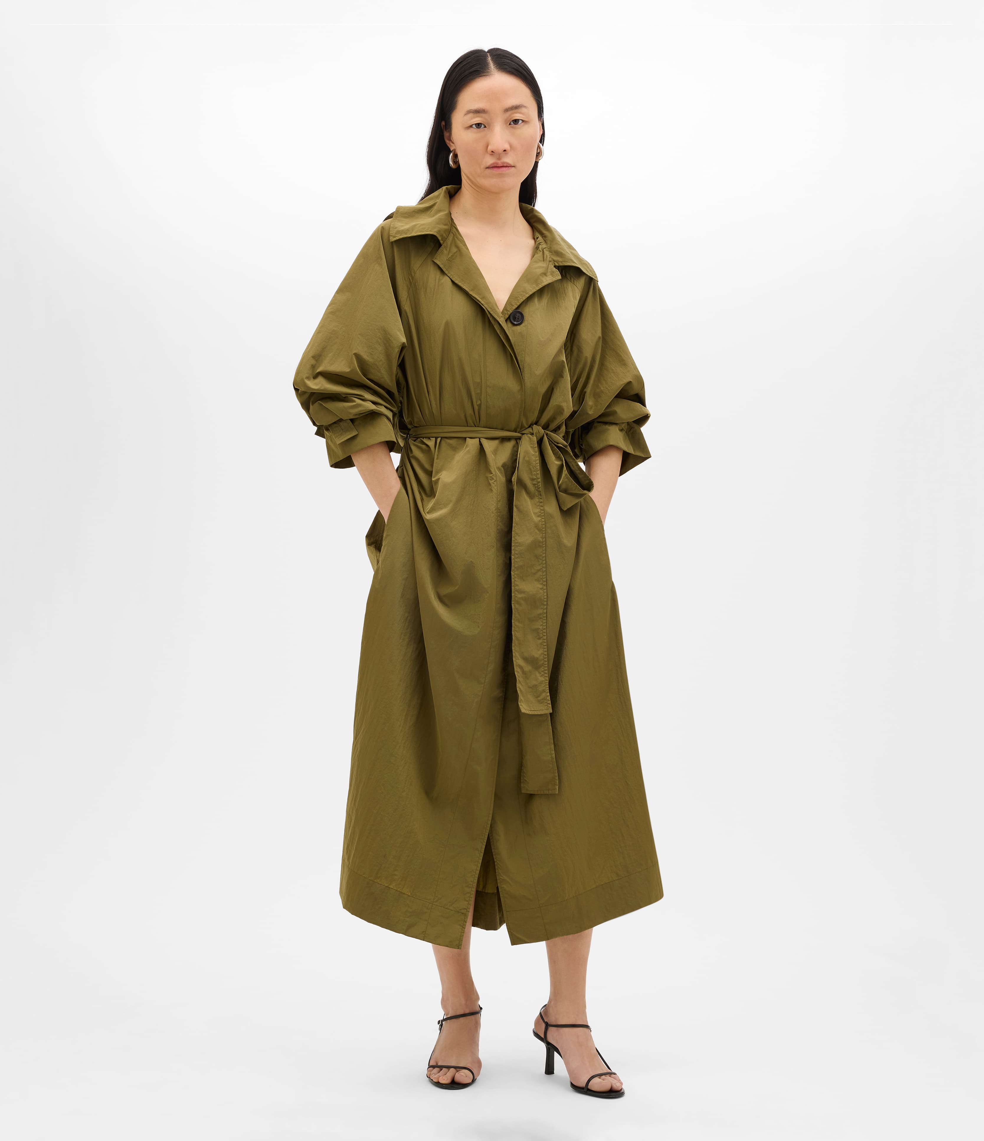 Recycled Nylon Trench | Olive – Another Tomorrow