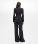 Another Tomorrow Double Breasted Fitted Jacket in Black – Linen Women's Jacket