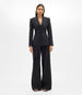 Another Tomorrow Double Breasted Fitted Jacket in Black – Linen Women's Jacket
