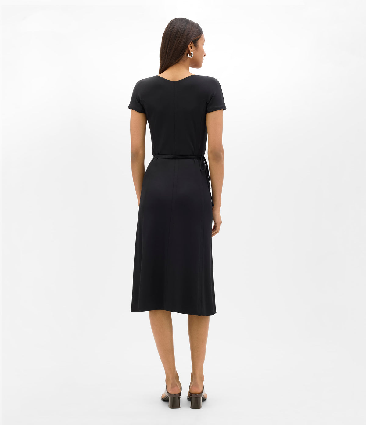 Another Tomorrow Fluid Wrap Dress in Black – Jersey Women's Dress