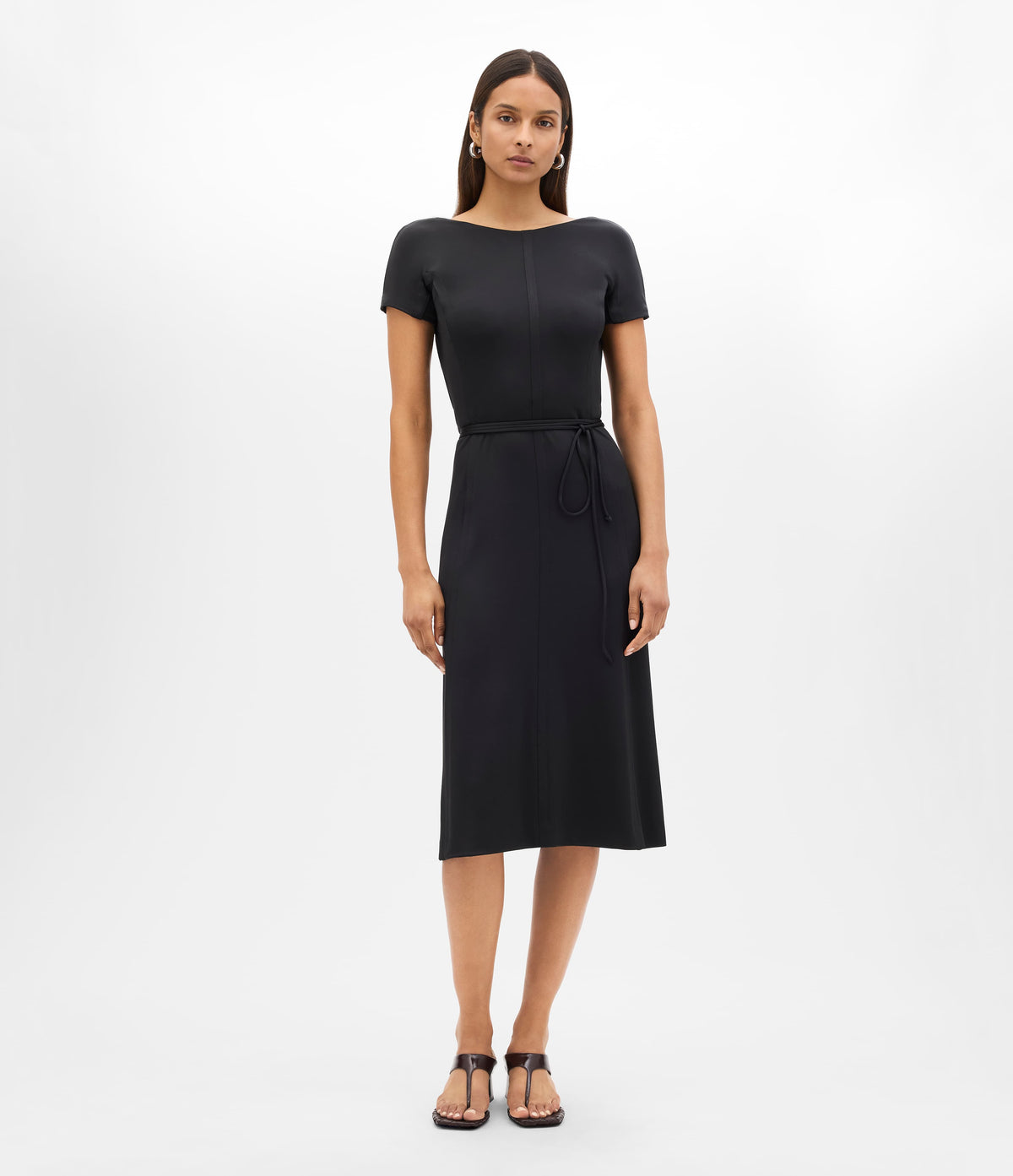 Another Tomorrow Fluid Wrap Dress in Black – Jersey Women's Dress
