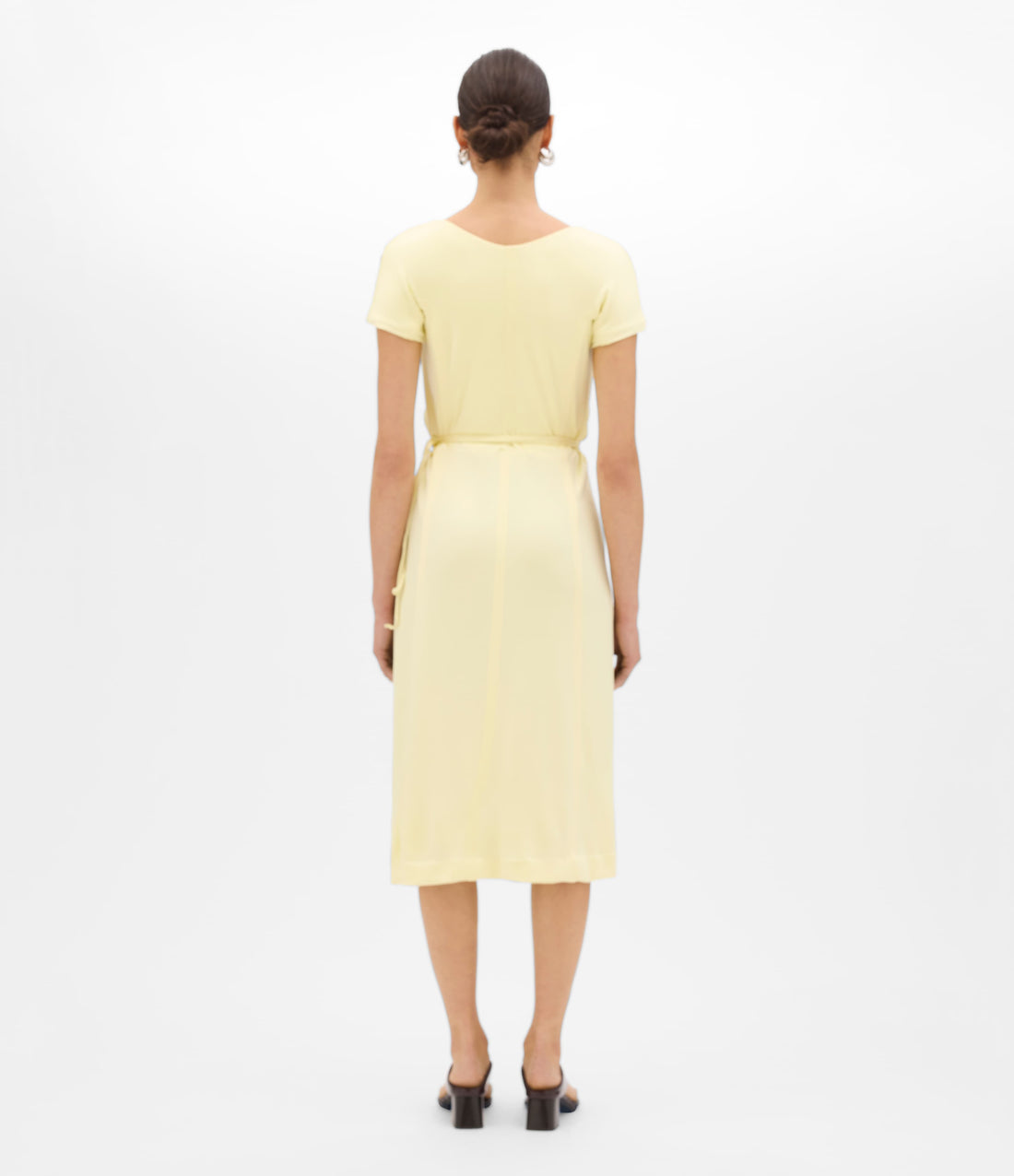 Another Tomorrow Fluid Wrap Dress in Honeysuckle – Viscose Women's Dress