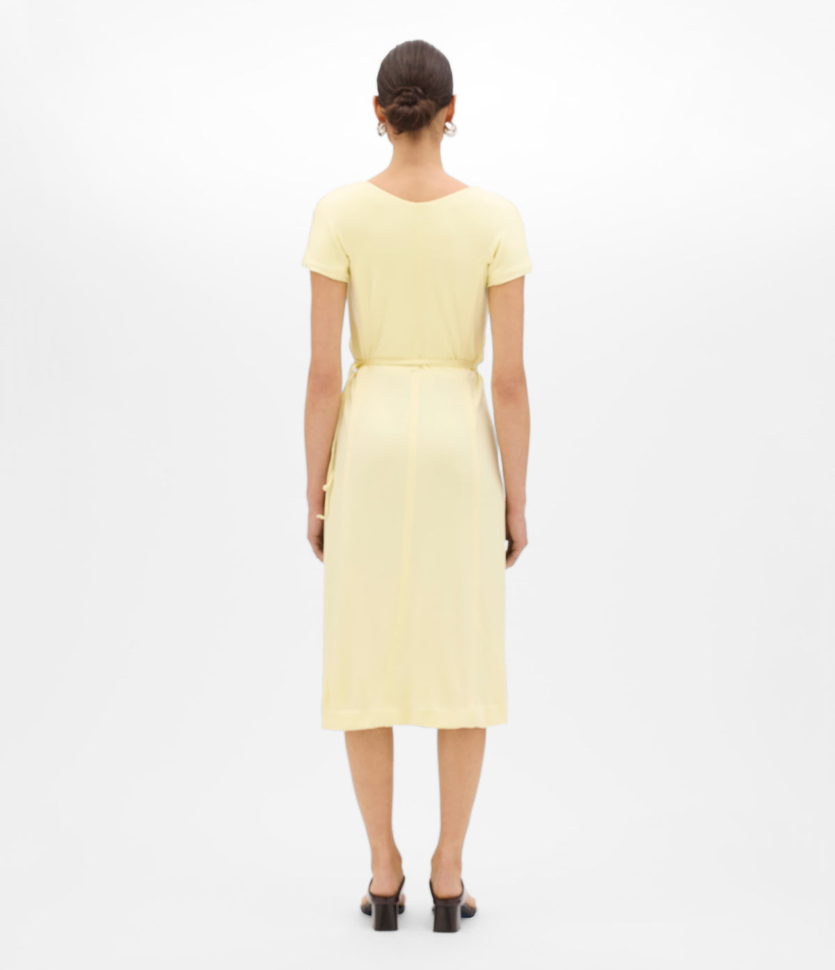 Another Tomorrow Fluid Wrap Dress in Honeysuckle – Viscose Women's Dress