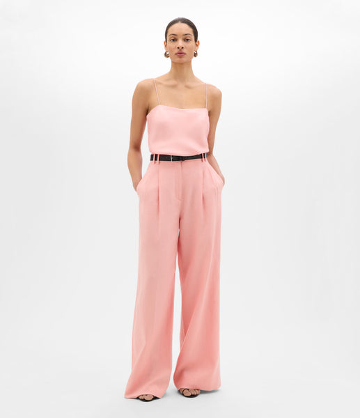 Linen Pleated Trouser | Seashell Pink – Another Tomorrow