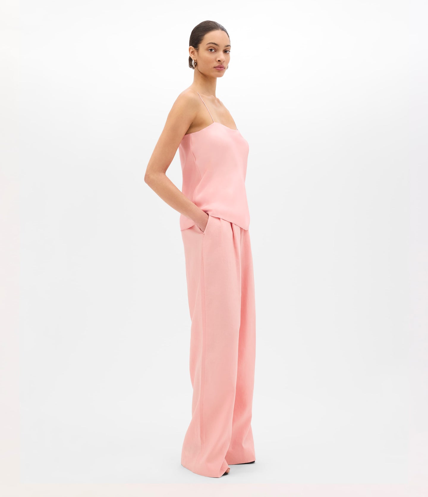 Another Tomorrow Silk Camisole in Seashell Pink – Silk Women's Top