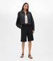 Another Tomorrow Short Balmacaan in Black – Nylon Women's Outerwear