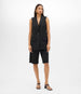 Another Tomorrow Easy Tie Vest in Black – Cotton Women's Jacket