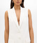 Another Tomorrow Easy Tie Vest in Off White – Cotton Women's Jacket