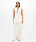 Another Tomorrow Easy Tie Vest in Off White – Cotton Women's Jacket