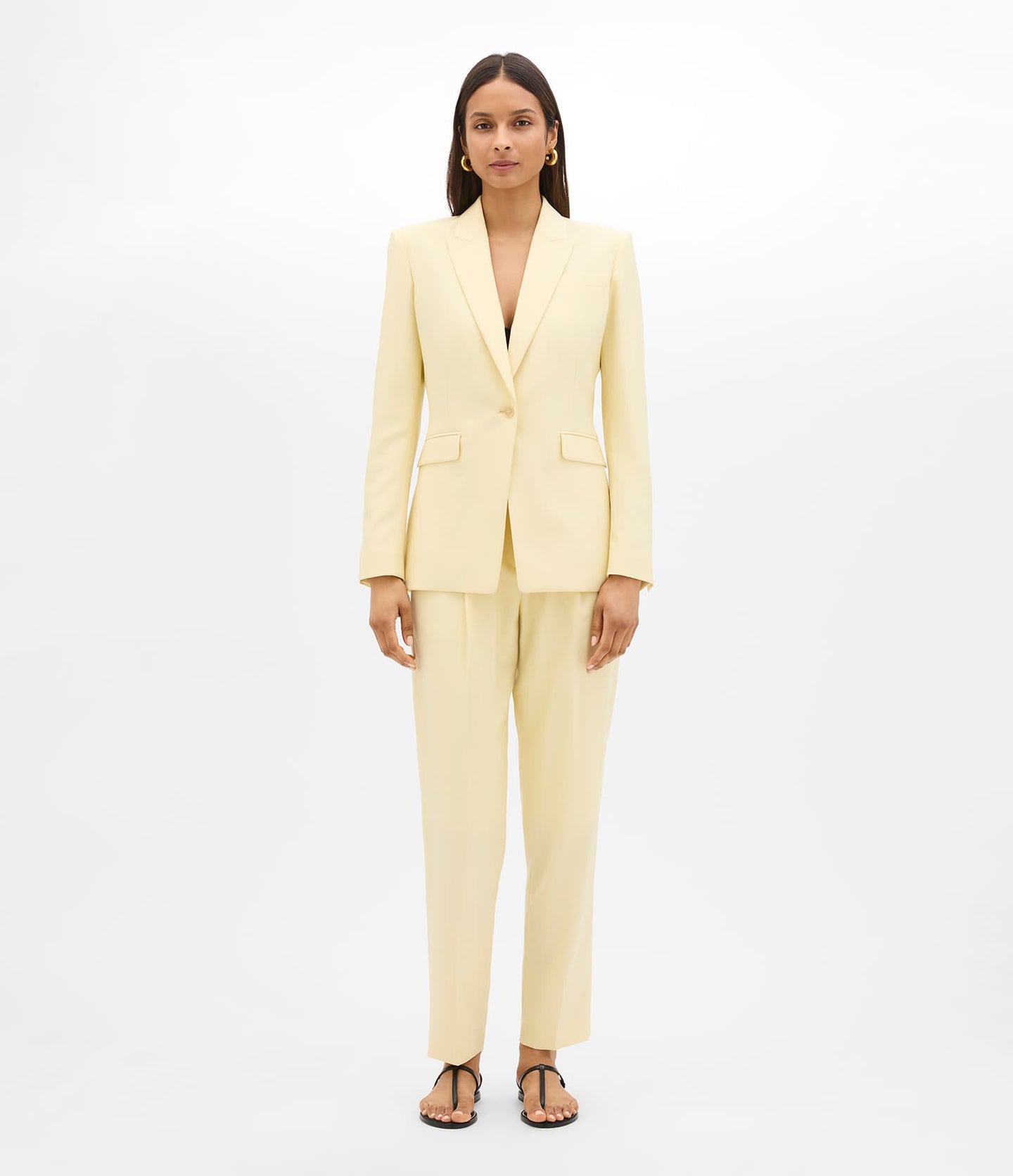 Another Tomorrow Single Button Jacket in Sunlight – Wool Women's Jacket